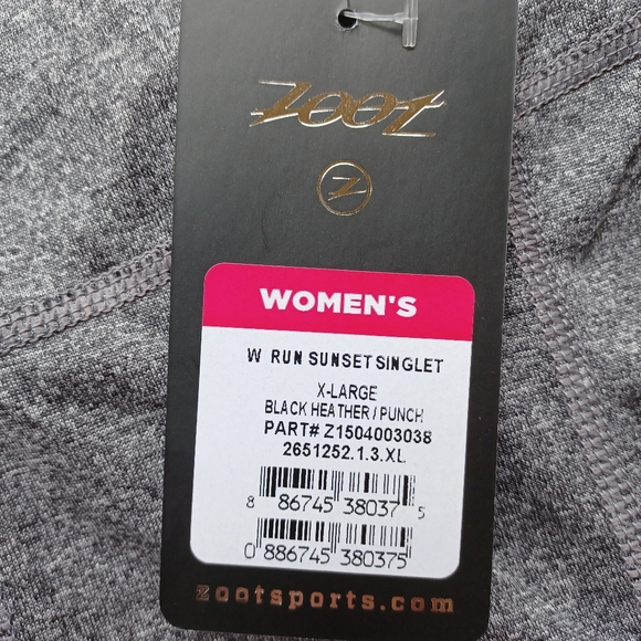 Zoot Women's Running Tank Top Sport Active Racer Back Singlet Size XL Grey New - Picture 7 of 12